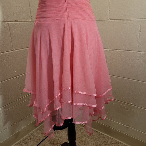 Vintage Pink Strapless Asymmetrical Fairy Hippie Boho Dress - Picture 5 of 7